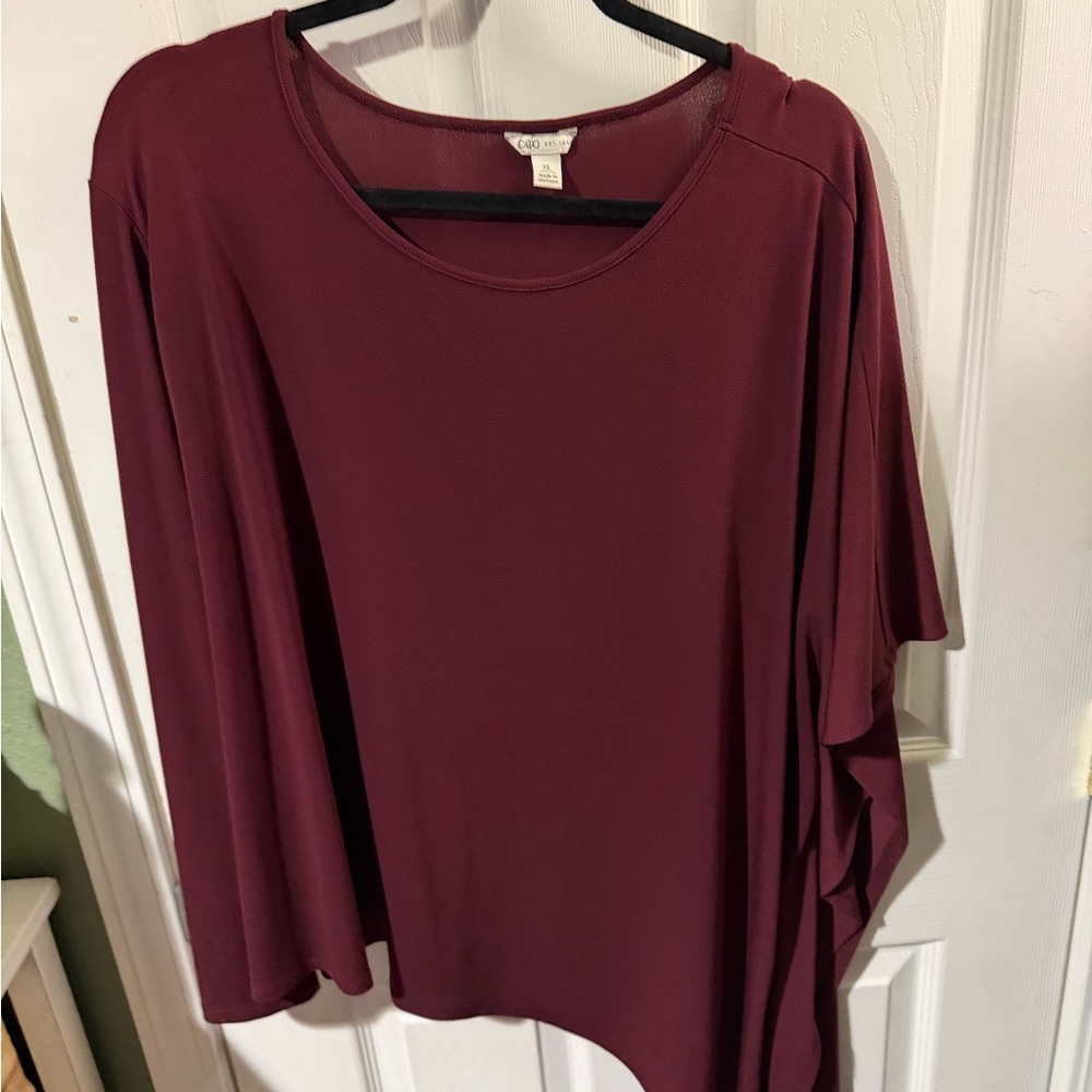 ❣️❄️Cato Burgundy Asymmetrical Women's Tunic
